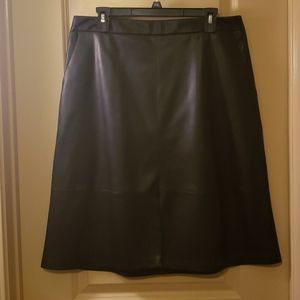 Faux Black Leather Skirt